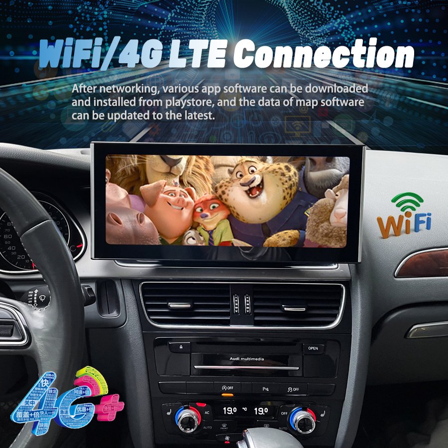 12.3Inch Qled Screen for AUDI A4 A5 2008-2016 Android 13 Car Stereo GPS Wireless CarPlay Multimedia Video Gps Head Unit 2.8GHZ