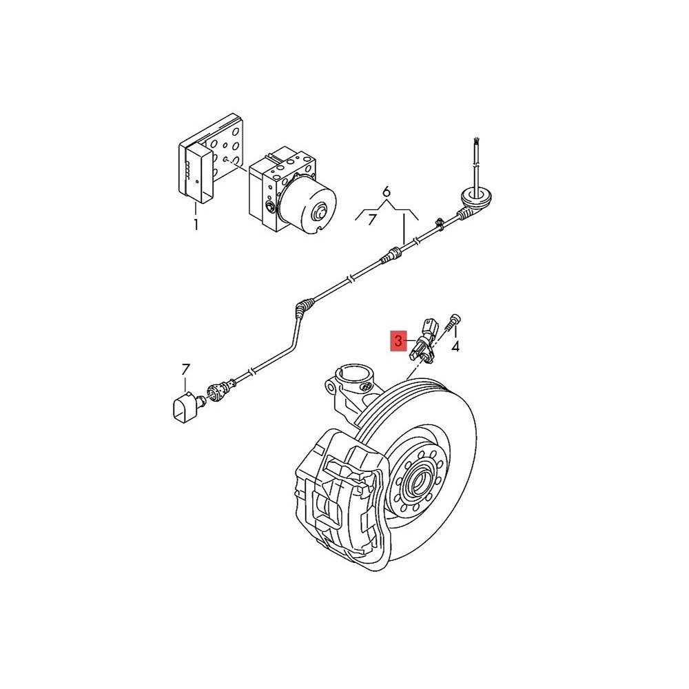 Abs Wheel Speed Sensor OE WHT003858 Position Sensor for Audi A3 /PORSCHE/Seat /VW BEETLE CRAFTER GOLF