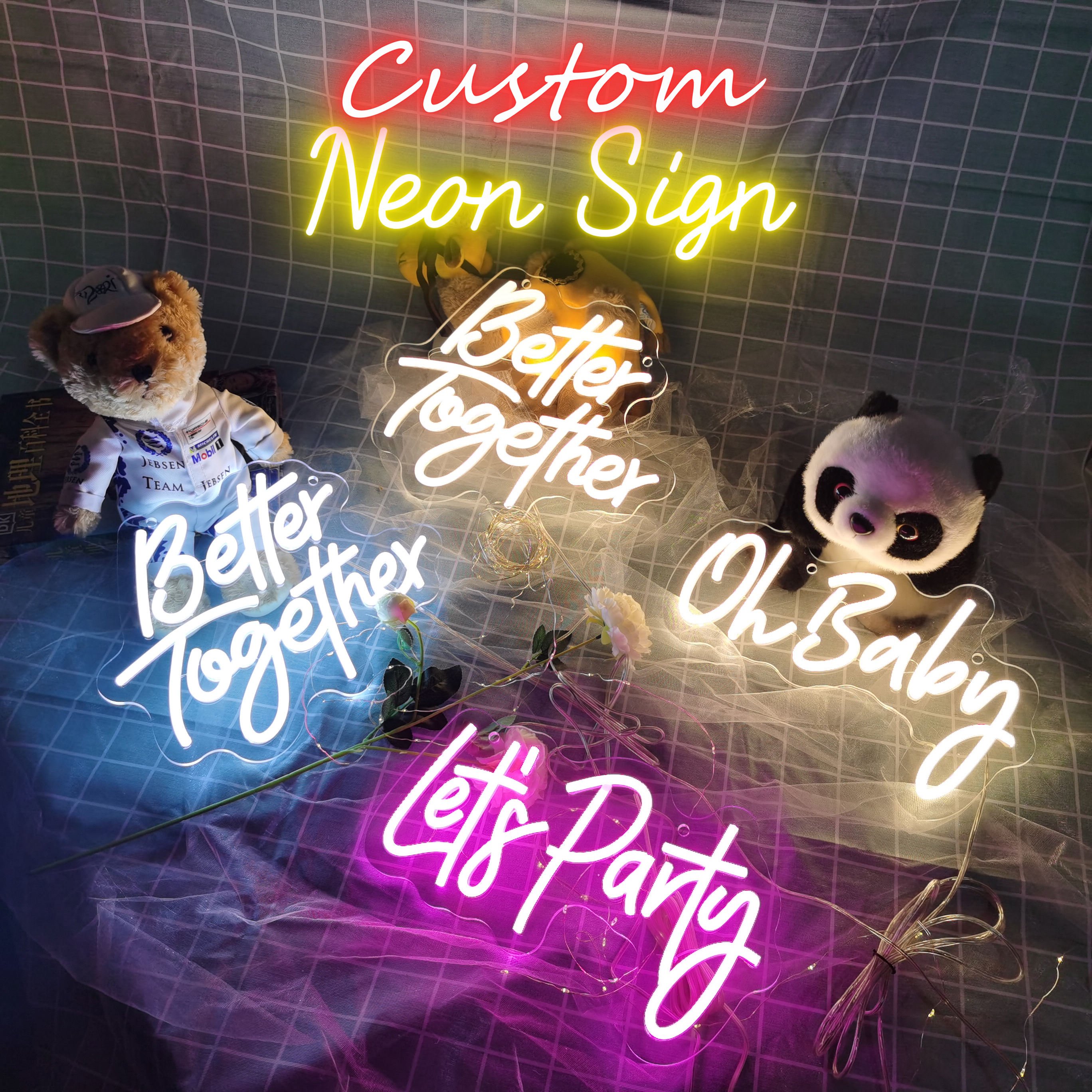 Customized Happy Birthday Neon Sign Bar Party Advertising Led Neon Light for Event Decor