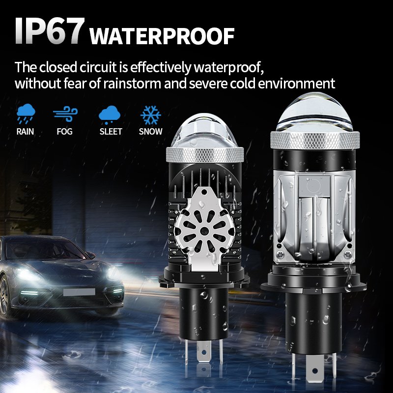 H4 Hi/Lo Beam Mini Projector Lens Auto Led Projector H4 Headlights Car Led Bulbs Motorcycle Headlamp Led Light for Car Headlight