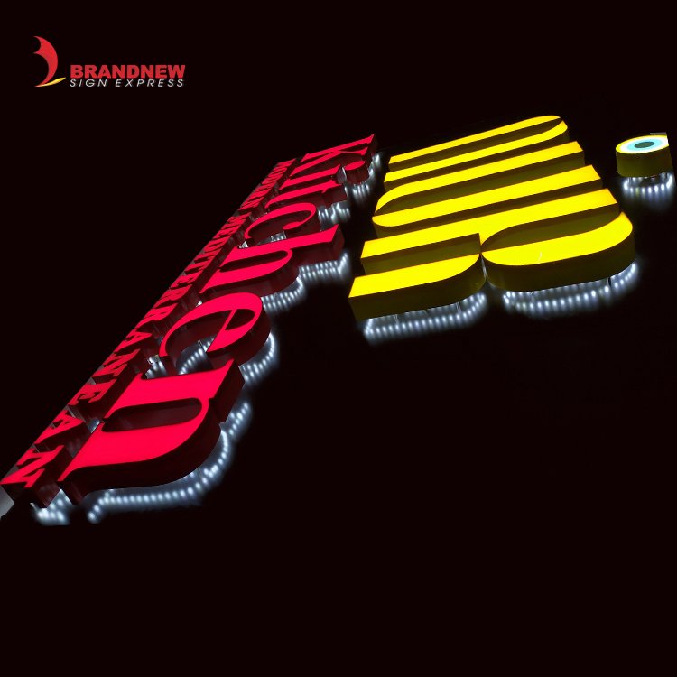 BRANDNEWSIGN Manufacturer Custom Store Indoor 3D Acrylic Letter Decorative Alphabet Letter Wall Letter Sign Light for logo