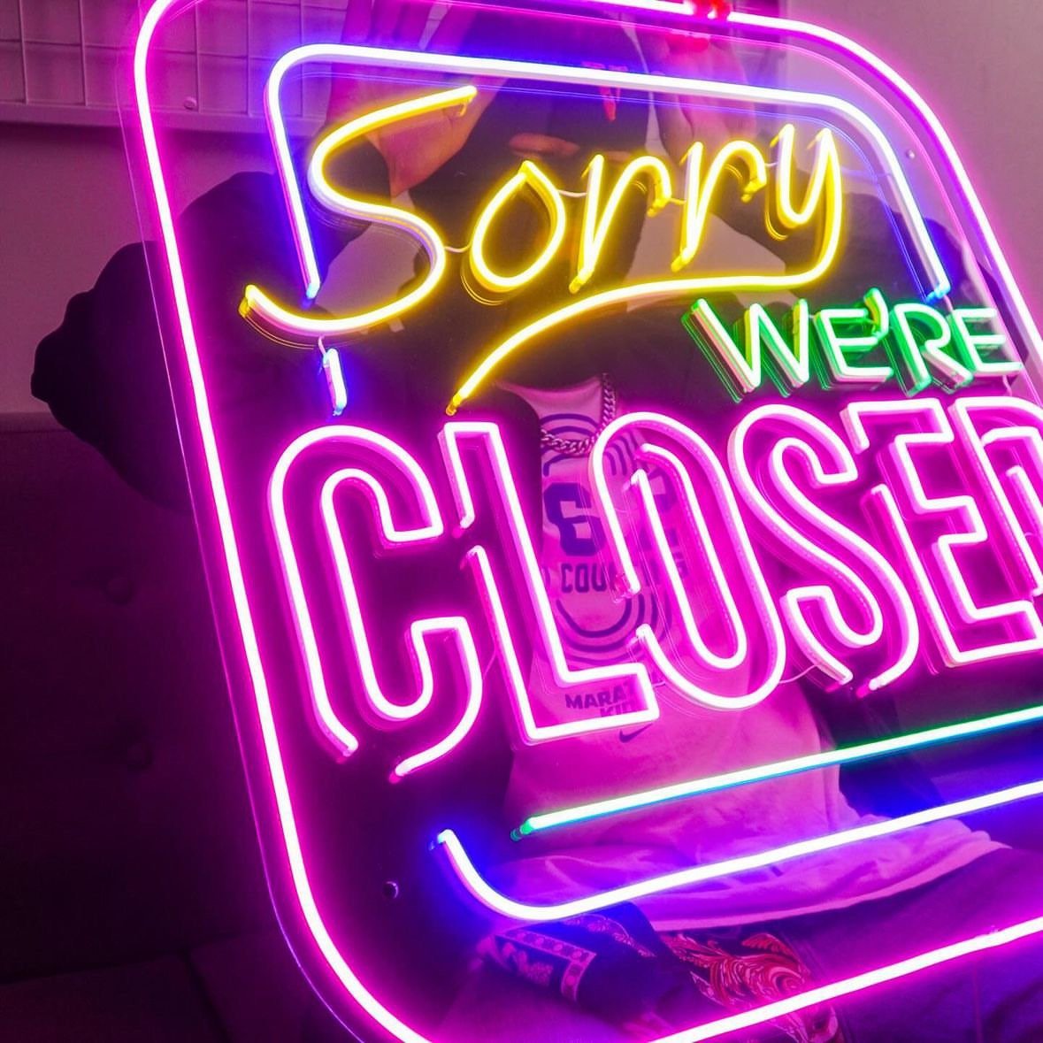 Custom Close Neon Sign Sorry We Re Closed Light Business Led Sign Store Light bar Shop Wall Art Open and Close Neon Light