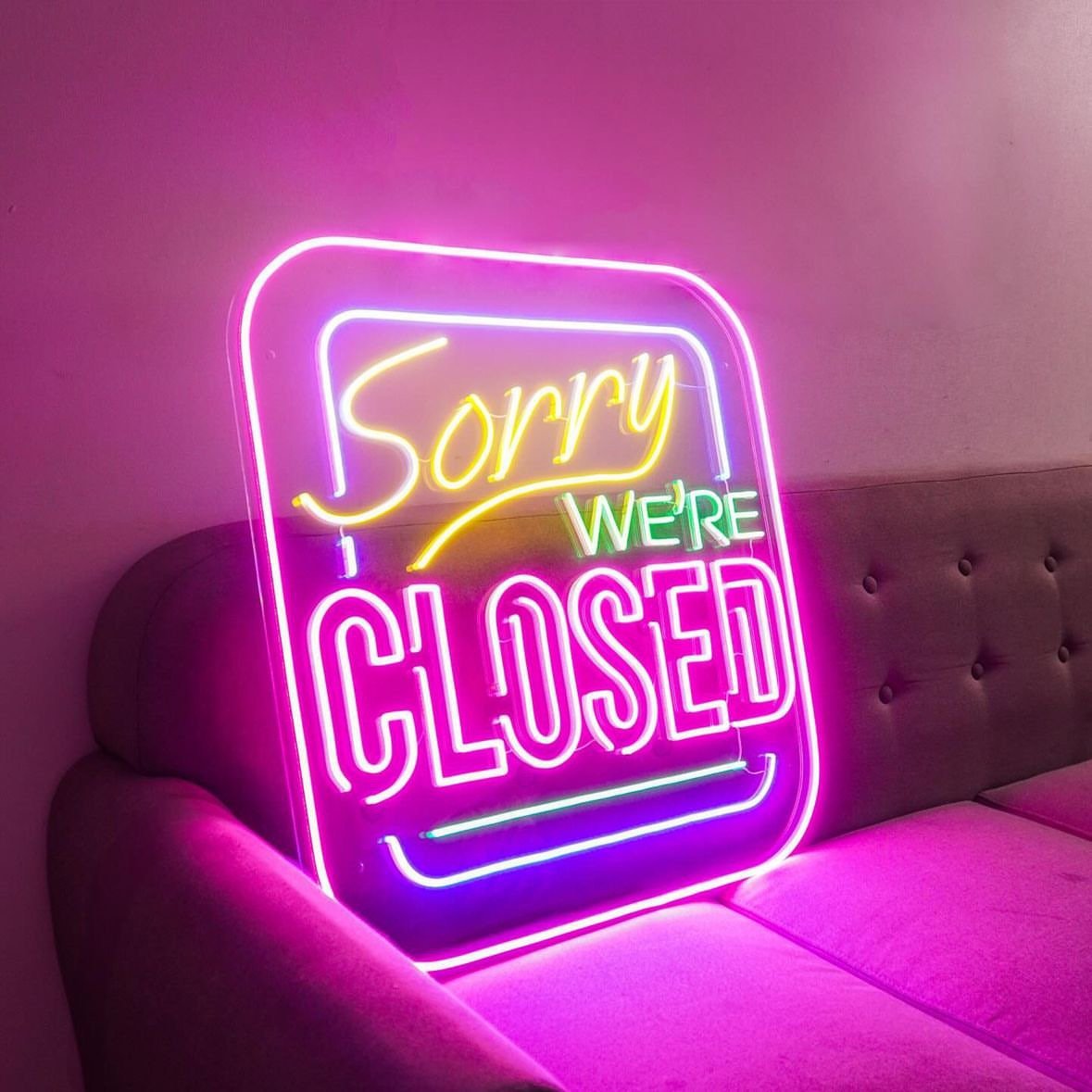 Custom Close Neon Sign Sorry We Re Closed Light Business Led Sign Store Light bar Shop Wall Art Open and Close Neon Light