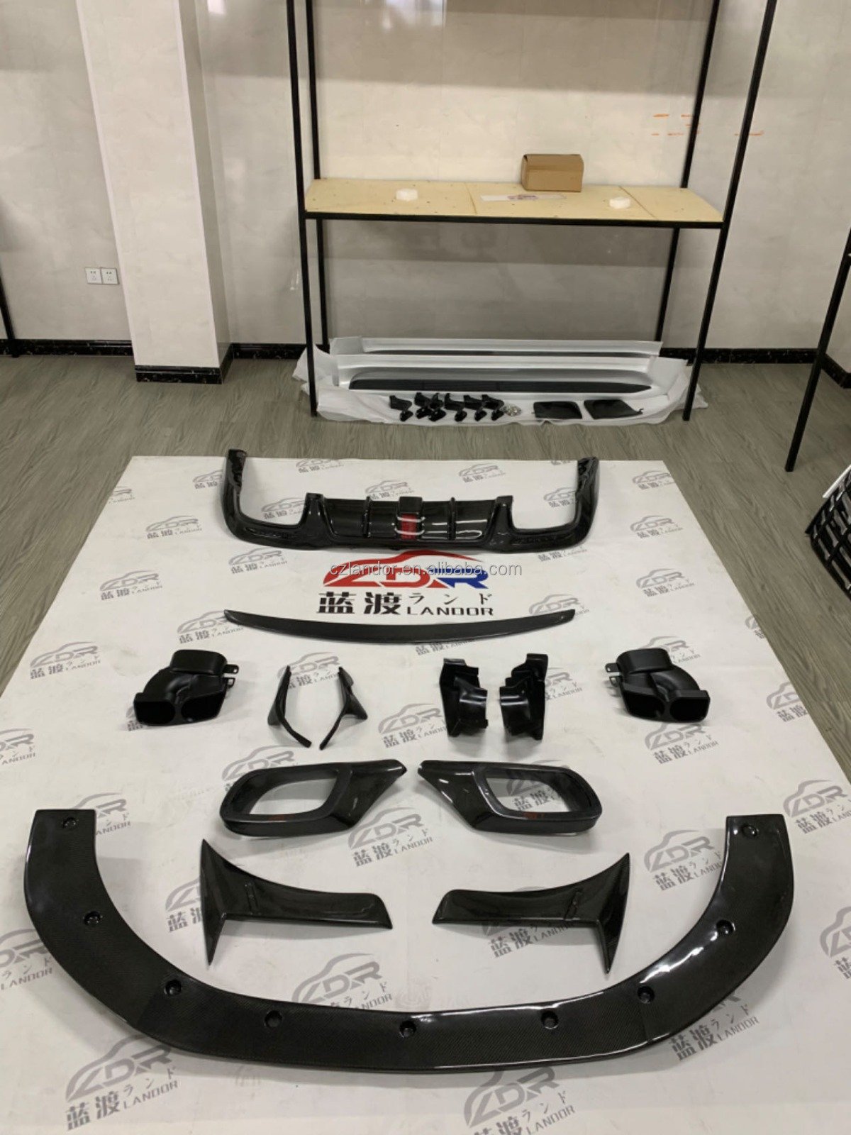 For Mercedes benz S Class W222 2014-2020 Conversion for Bra-bus Style Bodykit Front and Rear Lips Diffuser