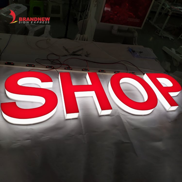 BRANDNEWSIGN Manufacturer Custom Smoke Shop Advertising Logo Letters Signage 3D Lighting Led Acrylic Channel Letters Signs