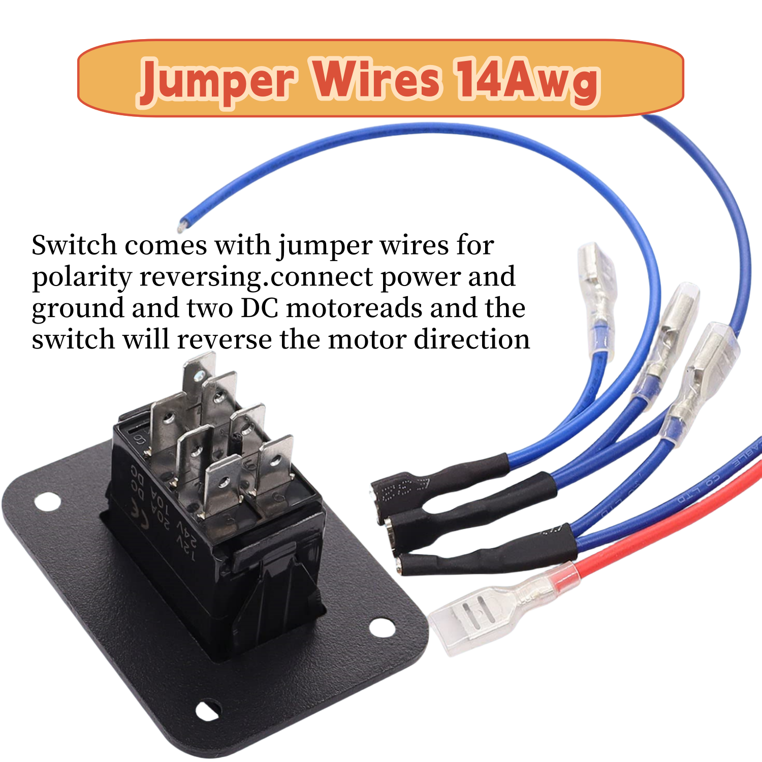 12V 20 Amp Momentary Rocker Switch 7 Pin, DC Motor Control Polarity Reverse Switch, up and Down Arrow Winch Rocker Switch Panel