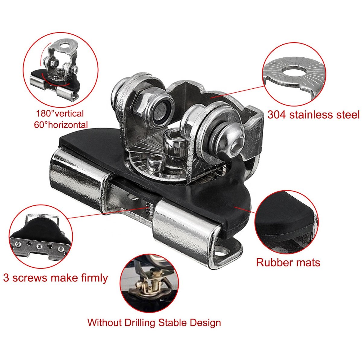 Universal Bar Mount Bracket Fog Driving Light Spotlight Clamp Bracket for Car Motorcycle Crash Bar Led Work Light Bar Clamp