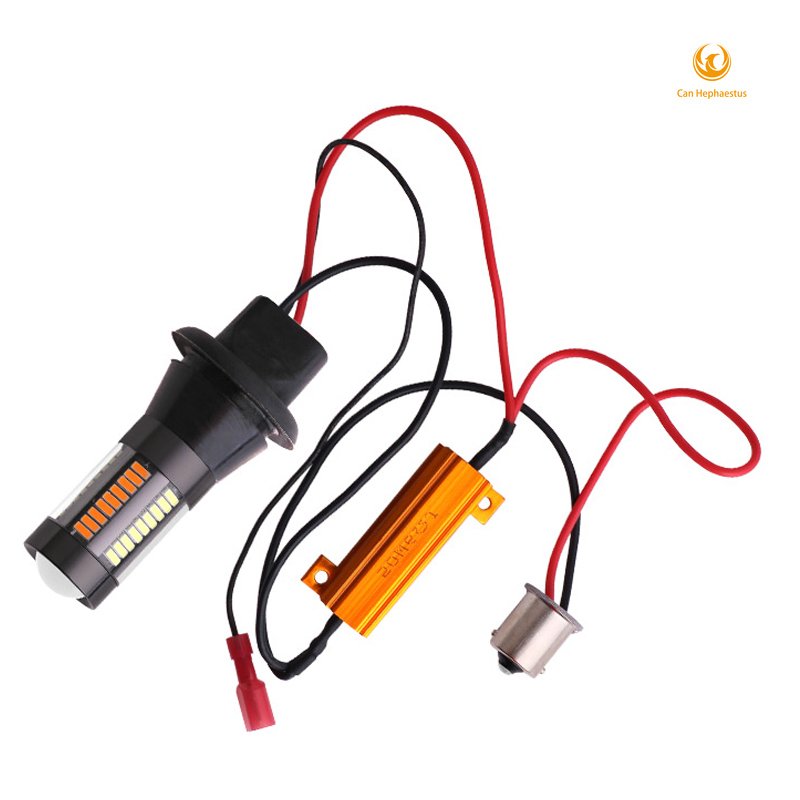 4014 66 SMD White Amber Error Free2PCS Dual Color 1156 BA15S BAU15S P21W PY21W T20 7440 LED Bulbs Canbus DRL Turn Signal Lights