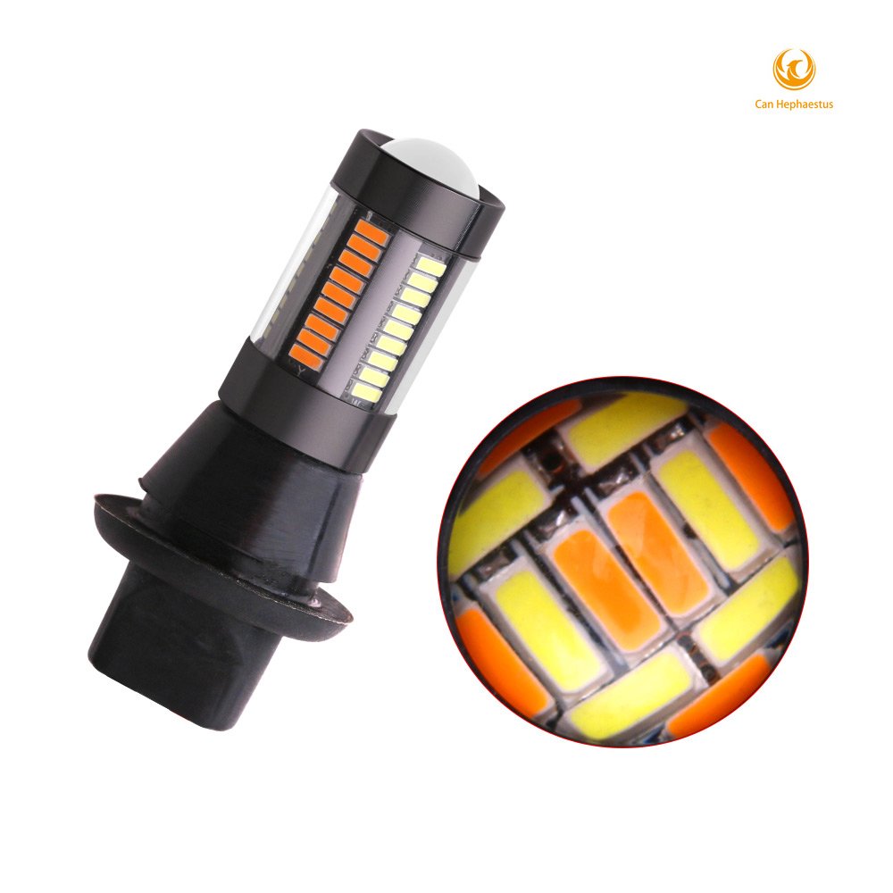4014 66 SMD White Amber Error Free2PCS Dual Color 1156 BA15S BAU15S P21W PY21W T20 7440 LED Bulbs Canbus DRL Turn Signal Lights