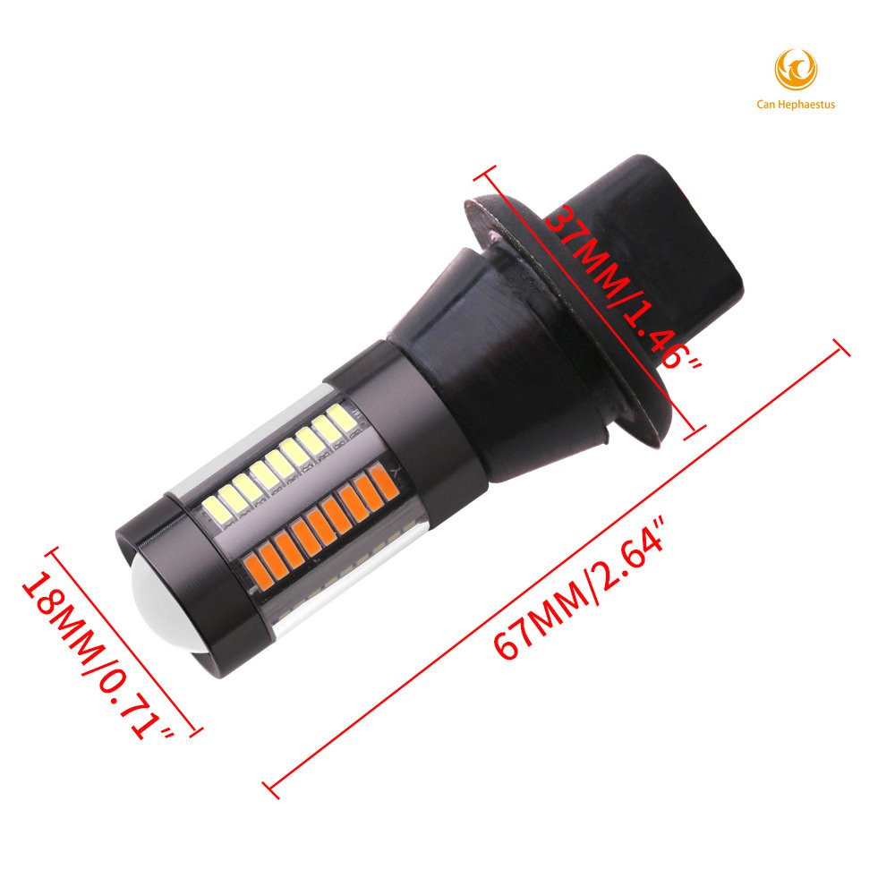 4014 66 SMD White Amber Error Free2PCS Dual Color 1156 BA15S BAU15S P21W PY21W T20 7440 LED Bulbs Canbus DRL Turn Signal Lights