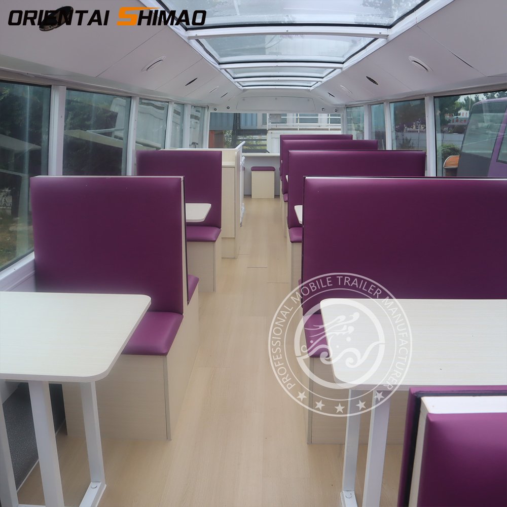 Oriental Shimao Multi-functional Mobile Bar Mobile Trailer Restaurant Handicraft Double Decker Bus Food Truck for Decoration