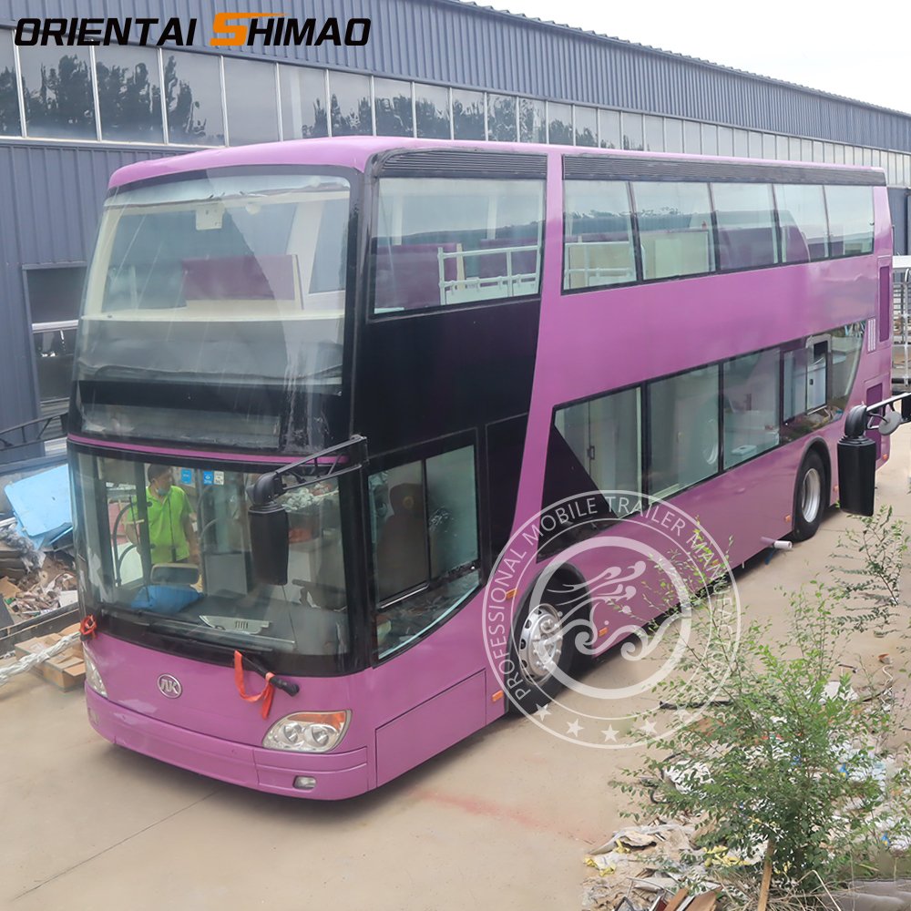 Oriental Shimao Multi-functional Mobile Bar Mobile Trailer Restaurant Handicraft Double Decker Bus Food Truck for Decoration