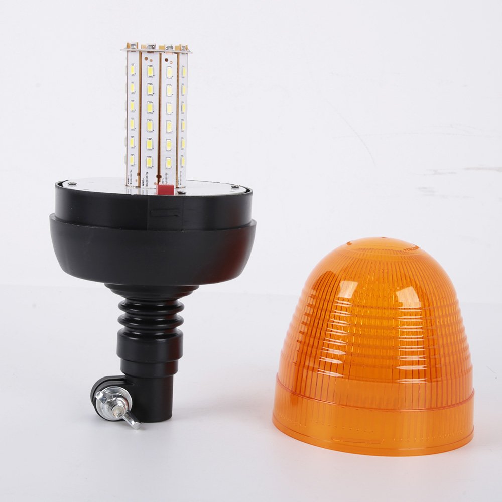 New 60W Rotating Beacon Amber Flashing Light Emergency Strobe Beacon Lamp for Truck Bus Ambulance E-mark R65 R10