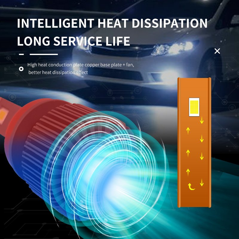 H11 LED Headlight 9000LM 3570 CSP 6000K LED H11 H8 H9 Fog Light HB3 HB4 80W LED Car Light Bulb