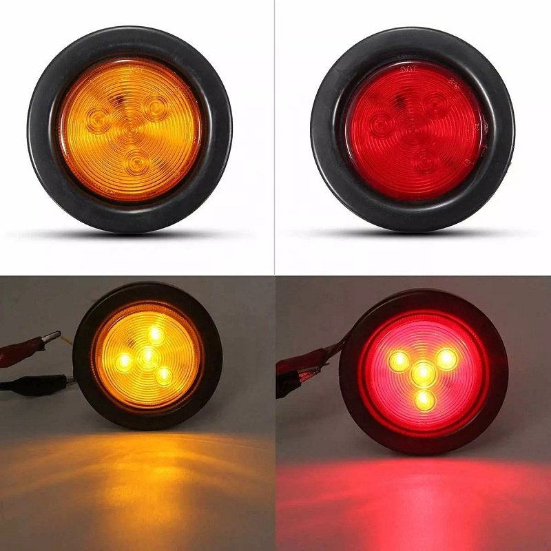 2inch 12V Car External Lights Round LED Auto Car Bus Truck Trailer Side Marker Indicator Trailer Light Rear Side Lights