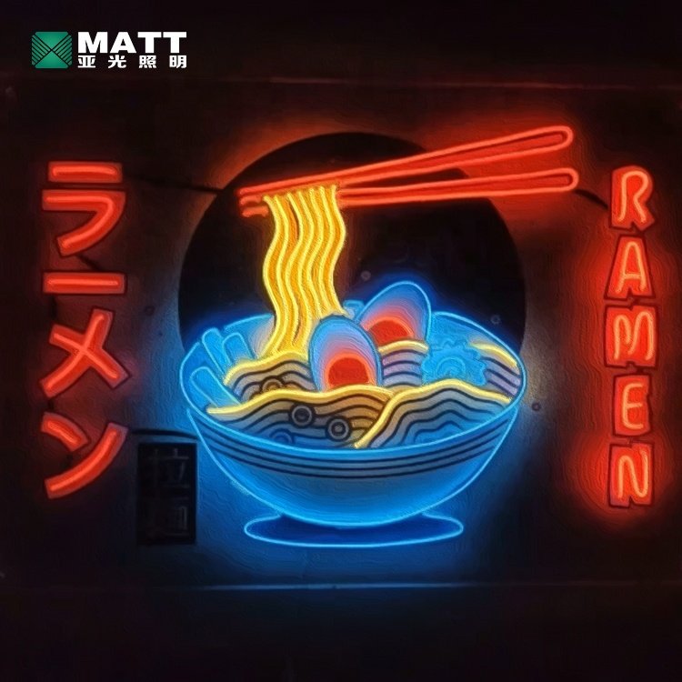 Dropshipping Ramen Neon Sign Japanese Cuisine Food Acrylic Led Neon Light Custom Business Logo for Restaurant Wall Art Decor