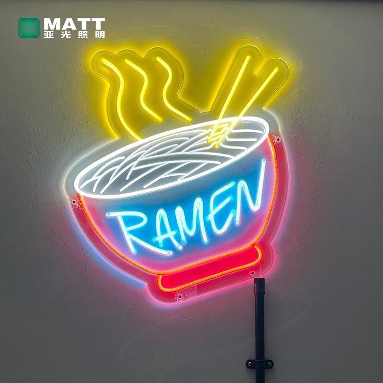 Dropshipping Ramen Neon Sign Japanese Cuisine Food Acrylic Led Neon Light Custom Business Logo for Restaurant Wall Art Decor