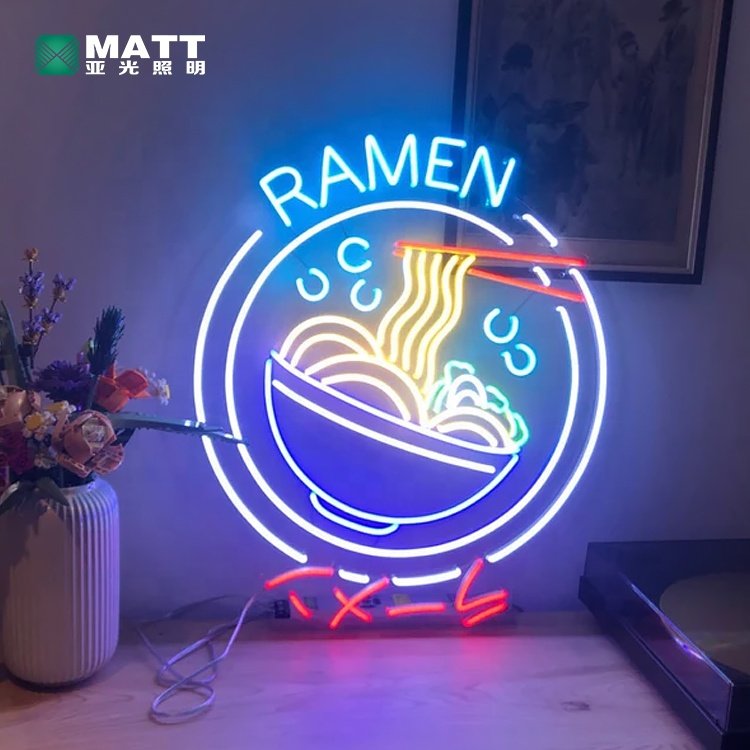 Dropshipping Ramen Neon Sign Japanese Cuisine Food Acrylic Led Neon Light Custom Business Logo for Restaurant Wall Art Decor