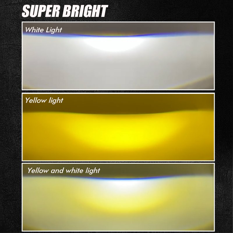 2023 Newest CF90 Universal Fog Lights Projector Lens 3 Colors 3000K 4300K 6000K Led Fog Lamp 70watts Tri-color Fog Light for Car