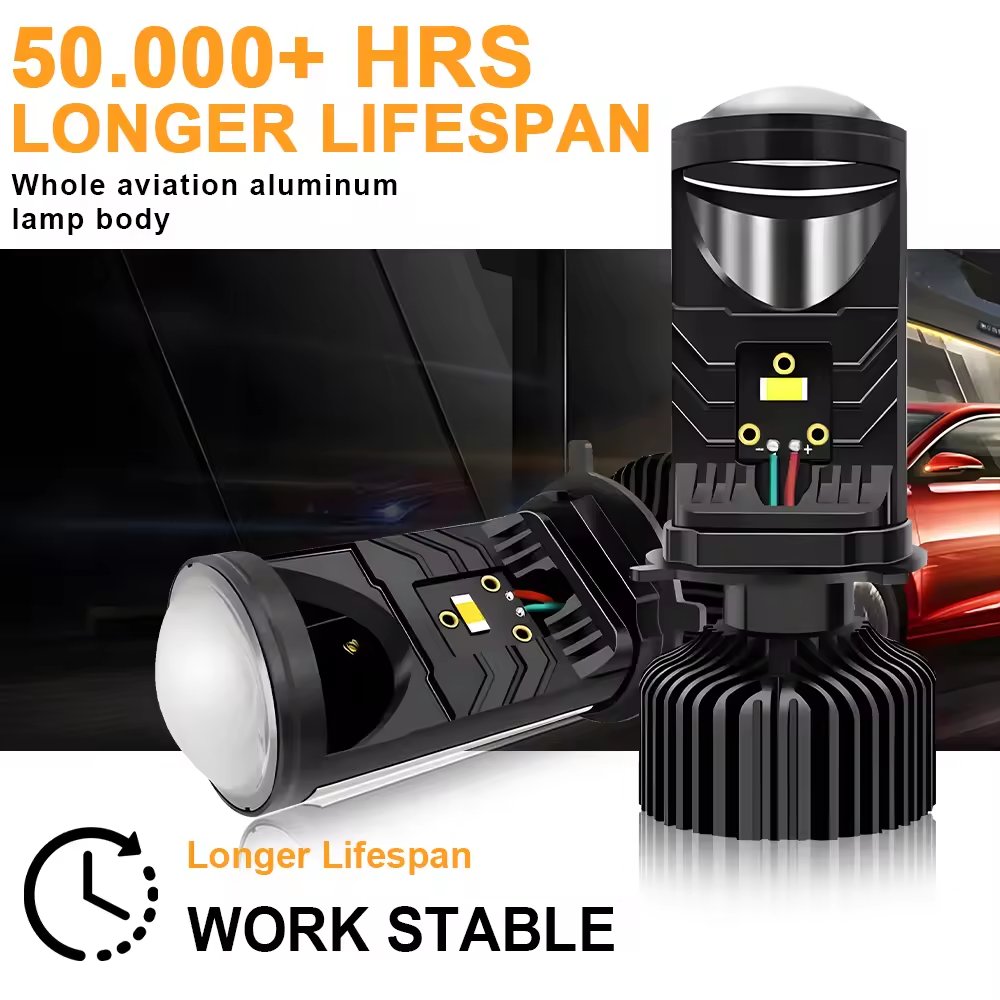 Y9 Y6 Faros Bi H4 Mini Led Projector Headlight with Turbo Focos Led Auto Led Lights for Motorcycles Led Light for Cars Truck