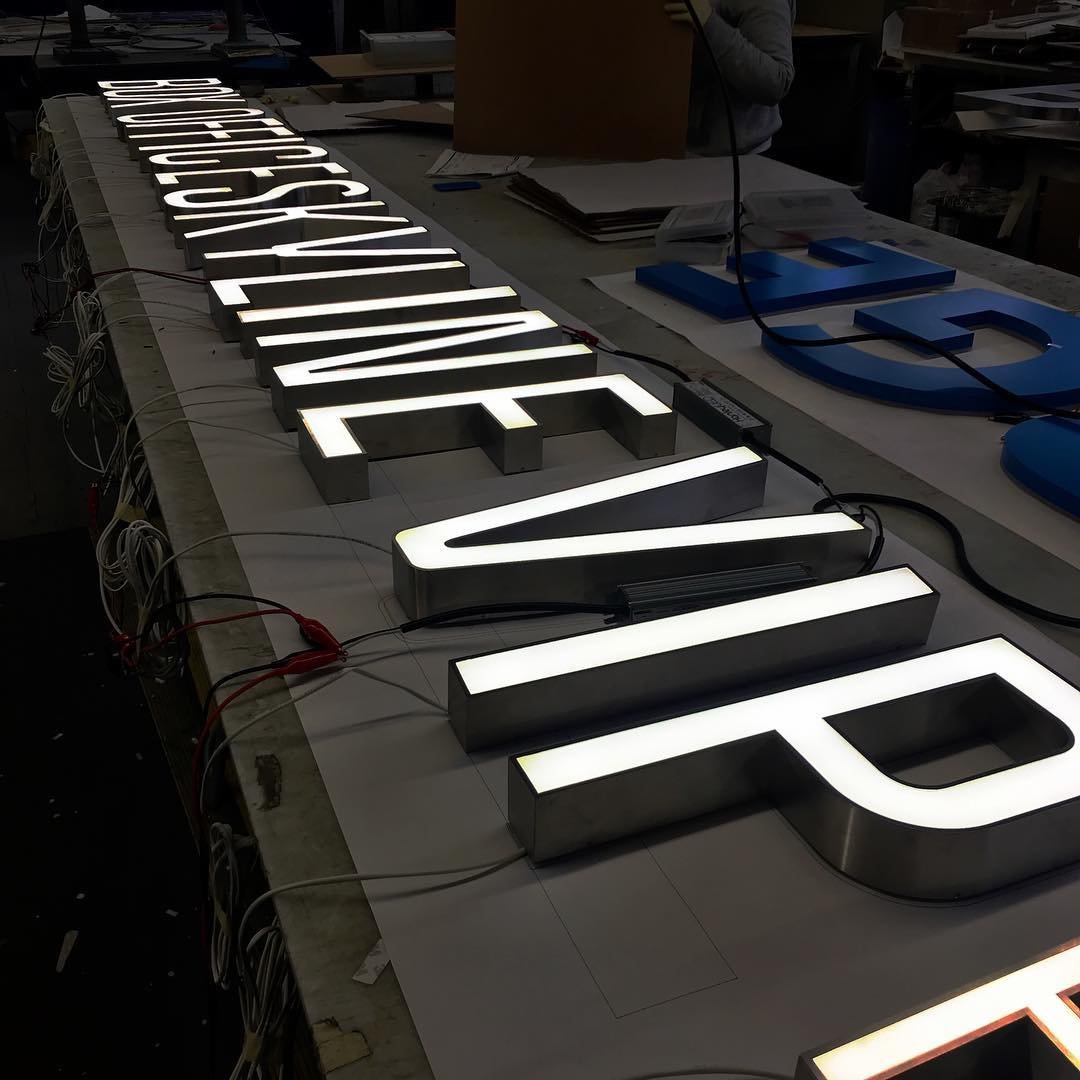 Wholesale 3D Illuminated Aluminum Channel Letters for Building Signage Front-Lit Light up Sign for Outdoor Car AC Power Supply