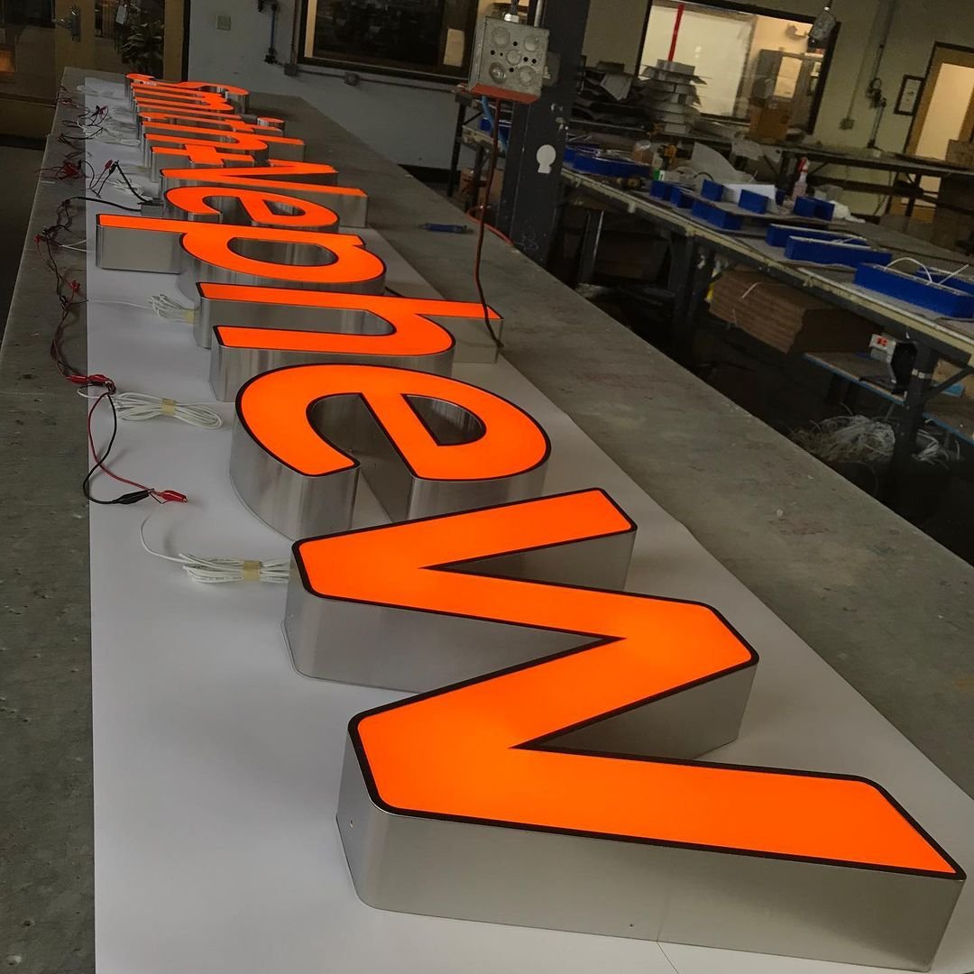 Wholesale 3D Illuminated Aluminum Channel Letters for Building Signage Front-Lit Light up Sign for Outdoor Car AC Power Supply
