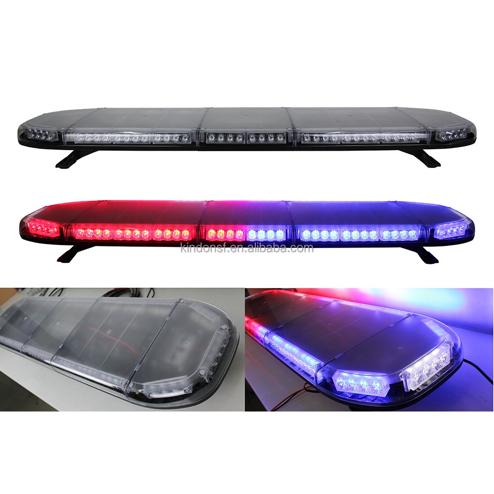 48 Inch Hazard Warning Led bar Emergency Strobe Lightbar Red Blue Amber White with 100W Siren and Speaker and New Control Box