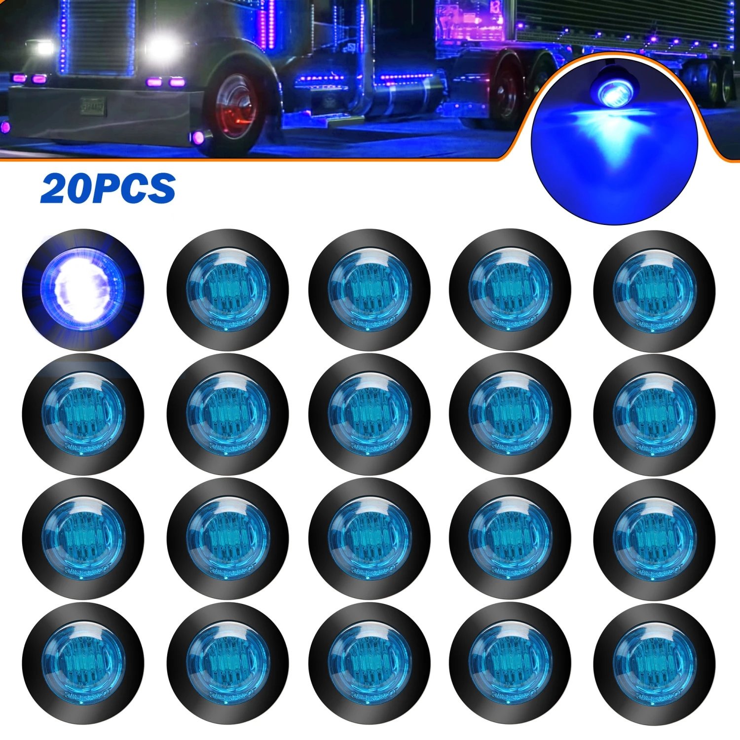 Round 3inch 4inch LED Car External Lights 12V 24V Auto Car Bus Truck Wagons Side Marker Indicator Trailer Light Rear Side Lamp
