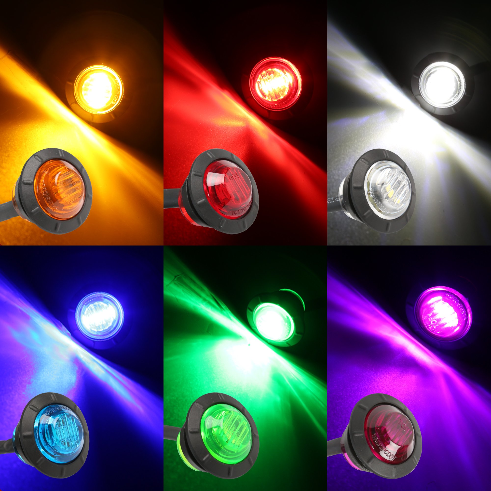 Round 3inch 4inch LED Car External Lights 12V 24V Auto Car Bus Truck Wagons Side Marker Indicator Trailer Light Rear Side Lamp