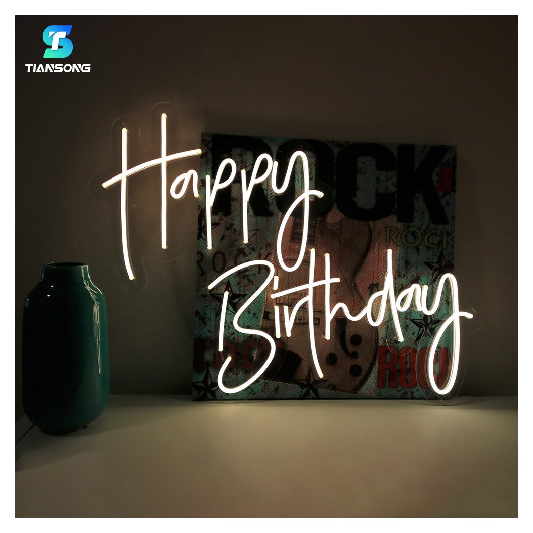 Drop Shipping 3D Led Happy Birthday Neon Sign Custom Neon Light up Letter Sign