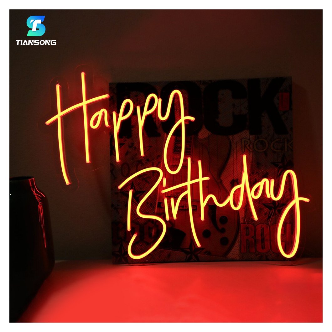 Drop Shipping 3D Led Happy Birthday Neon Sign Custom Neon Light up Letter Sign