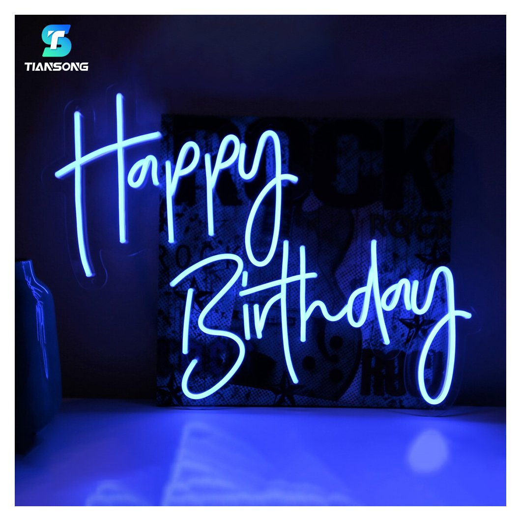 Drop Shipping 3D Led Happy Birthday Neon Sign Custom Neon Light up Letter Sign