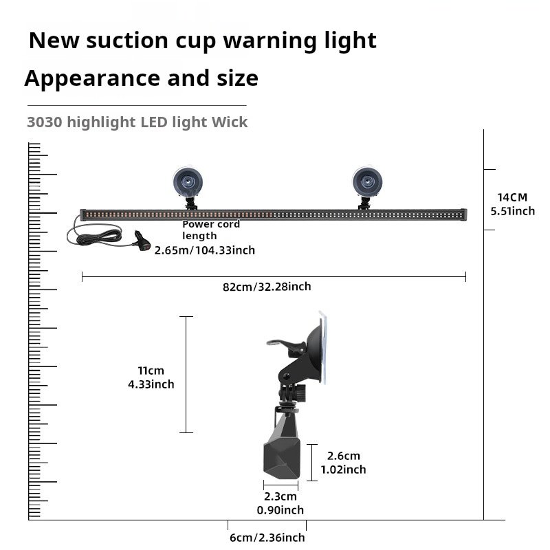 Yosovlamp Car Front and Rear Windshields Modified with LED Ranger Long bar Lights and Multifunctional Roof Warning Lights