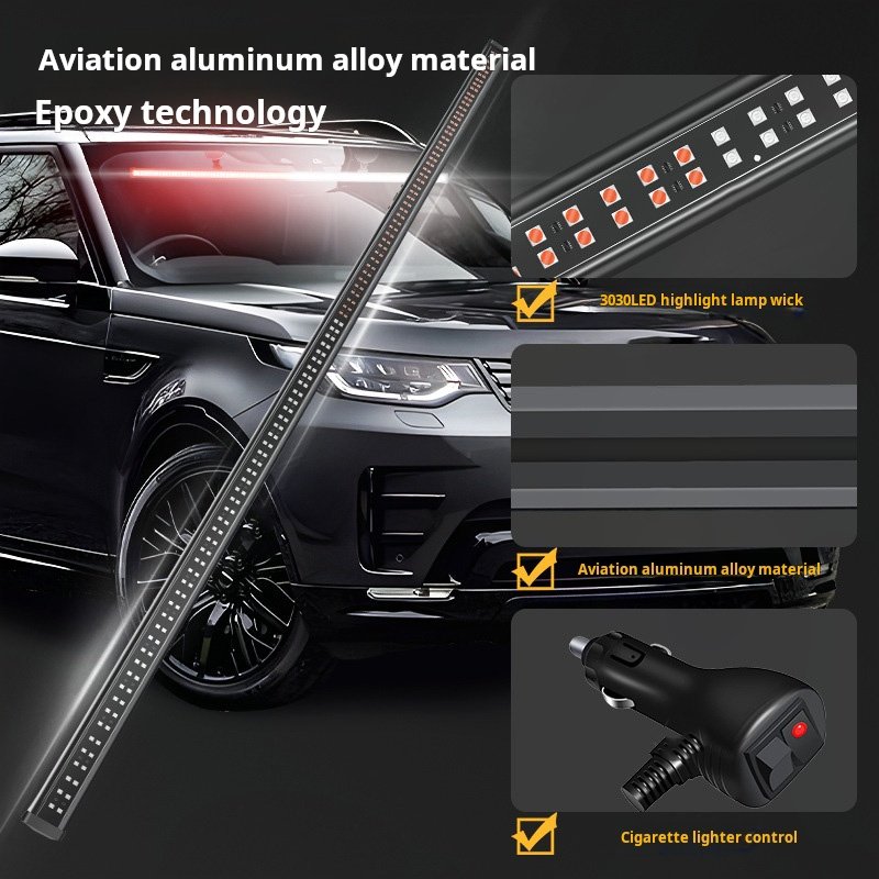 Yosovlamp Car Front and Rear Windshields Modified with LED Ranger Long bar Lights and Multifunctional Roof Warning Lights