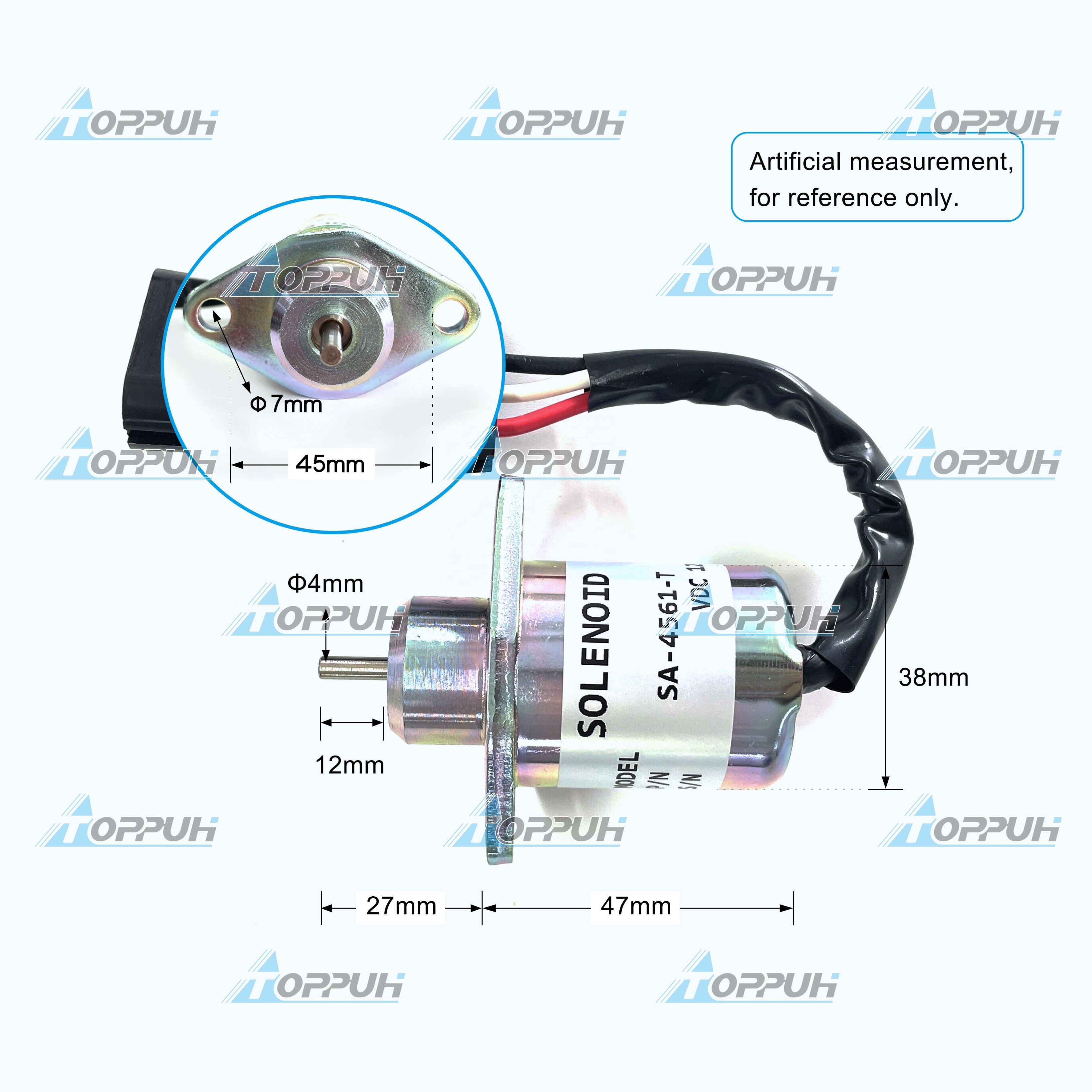 Fuel Shutoff Solenoid SA-4561-T 12V 25-15230-01 9140785 for Kubota R90 V1505 D1105 Carrier Thermo King Engine 1503ES-12A5UC9S