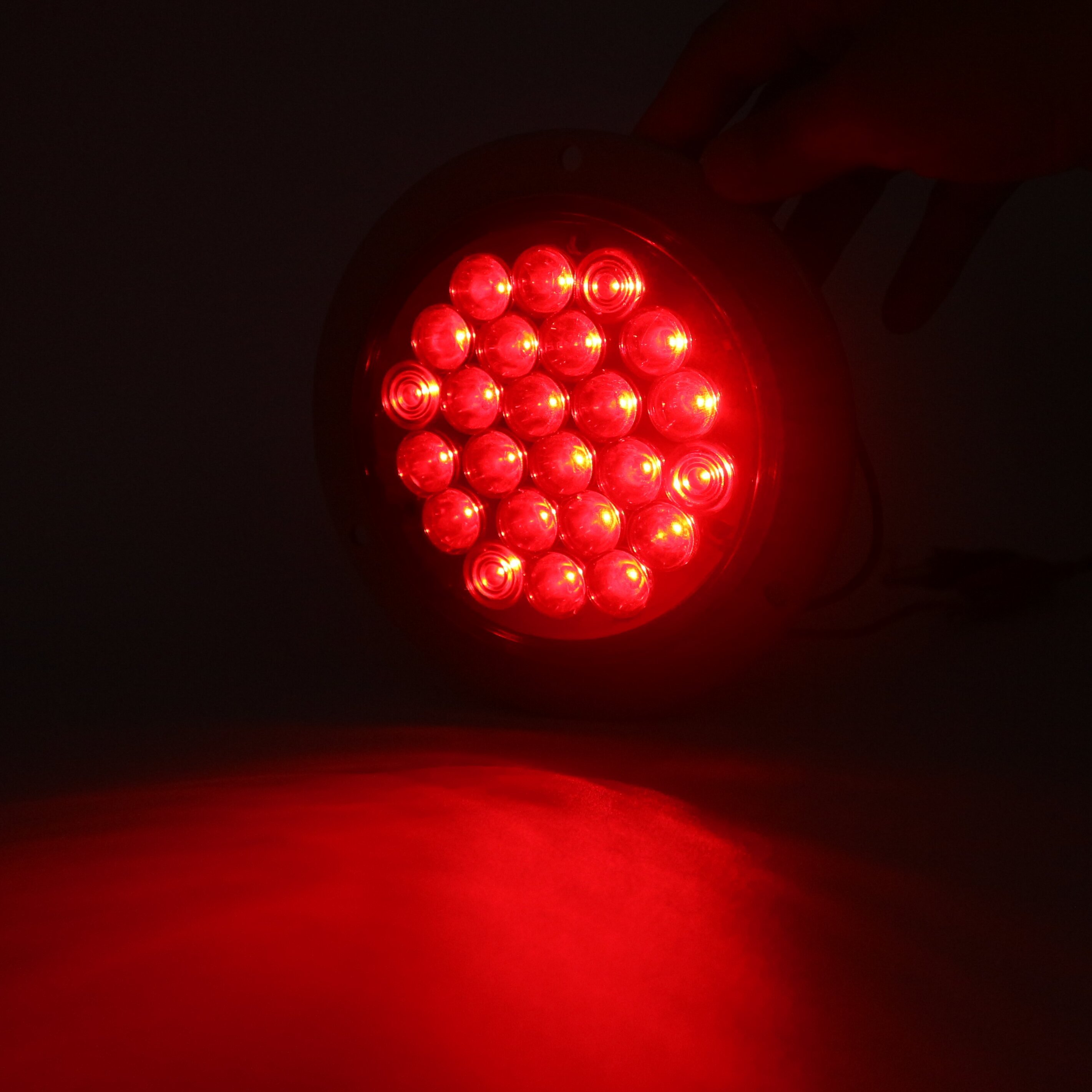 Customize Waterproof DOT SAE Emark 4 Inch Round Red Truck Led Stop Turn Tail Lights With 24 Led for Truck Trailer RV Bus