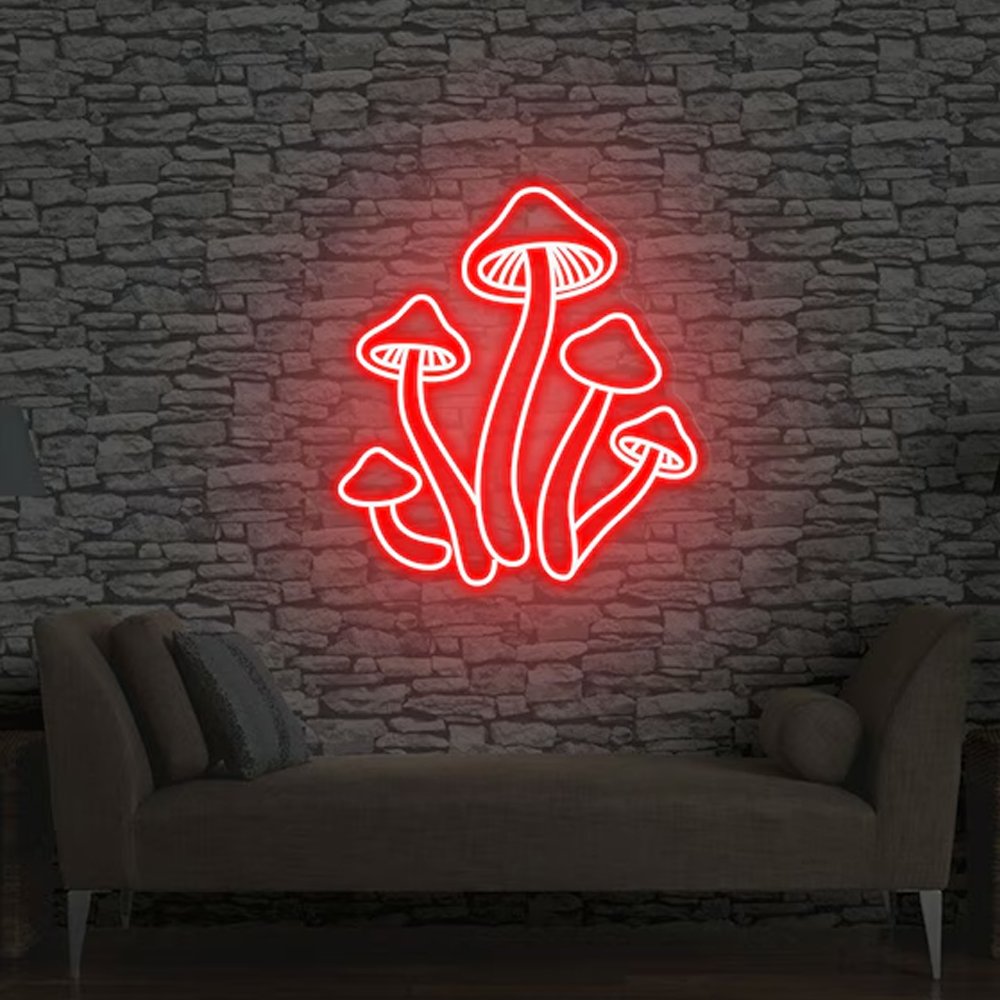 Custom Art Shop Led Neon Sign Mushroom Neon Sign Store Wall Decoration Led Lighting up Sign for Wall Decoration