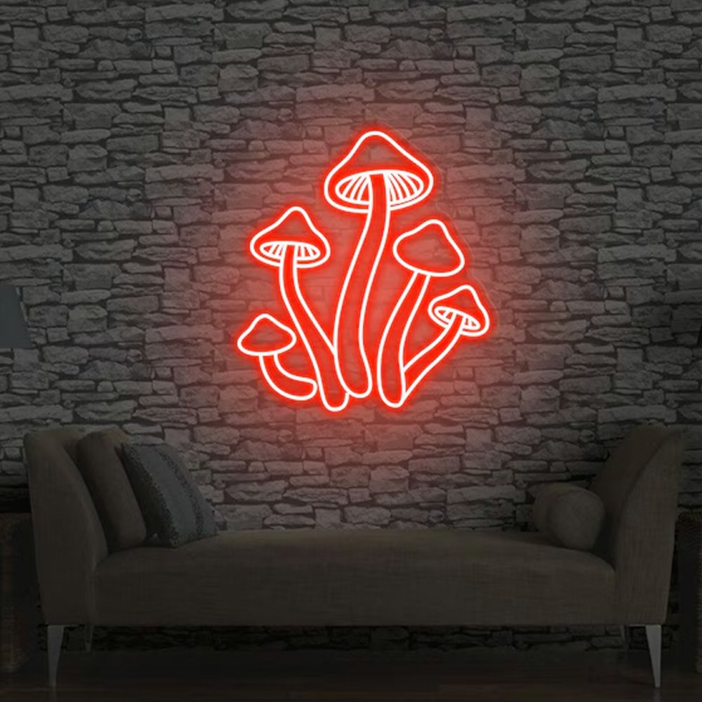 Custom Art Shop Led Neon Sign Mushroom Neon Sign Store Wall Decoration Led Lighting up Sign for Wall Decoration