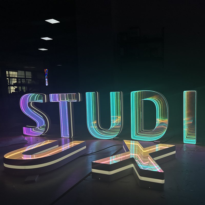 3d Infinity Mirror Led Sign Board Outdoor Advertising Infinity Wall Mirror New Arrival RGB Thousand Layer 3D Wall