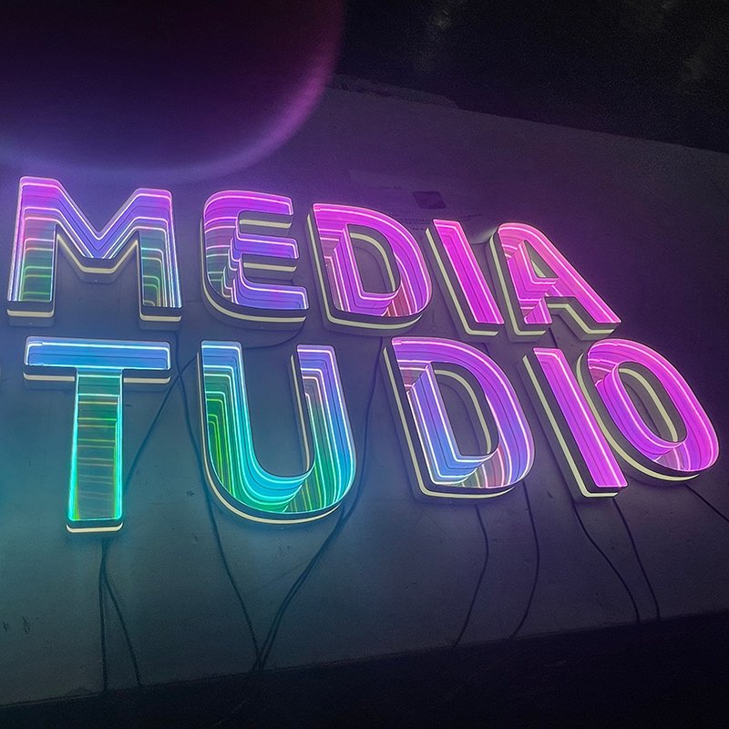 3d Infinity Mirror Led Sign Board Outdoor Advertising Infinity Wall Mirror New Arrival RGB Thousand Layer 3D Wall