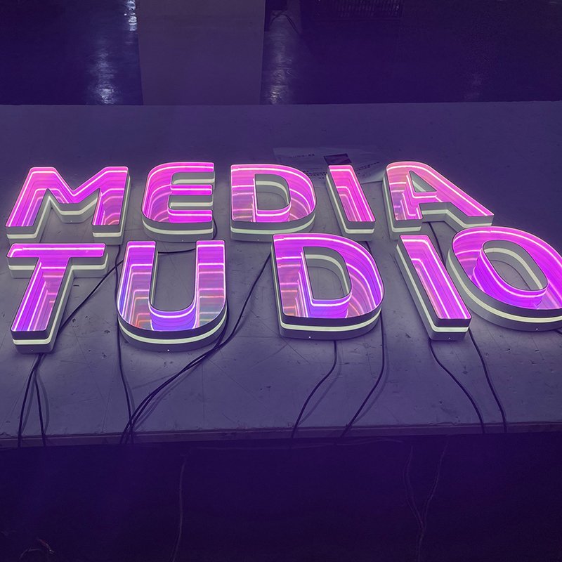 3d Infinity Mirror Led Sign Board Outdoor Advertising Infinity Wall Mirror New Arrival RGB Thousand Layer 3D Wall