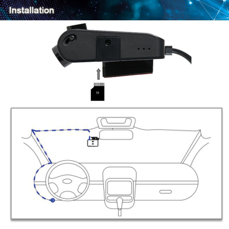 GPS Camera Dashcam Front and Inside View Dual Cameras Black Box for Automotive Accessories