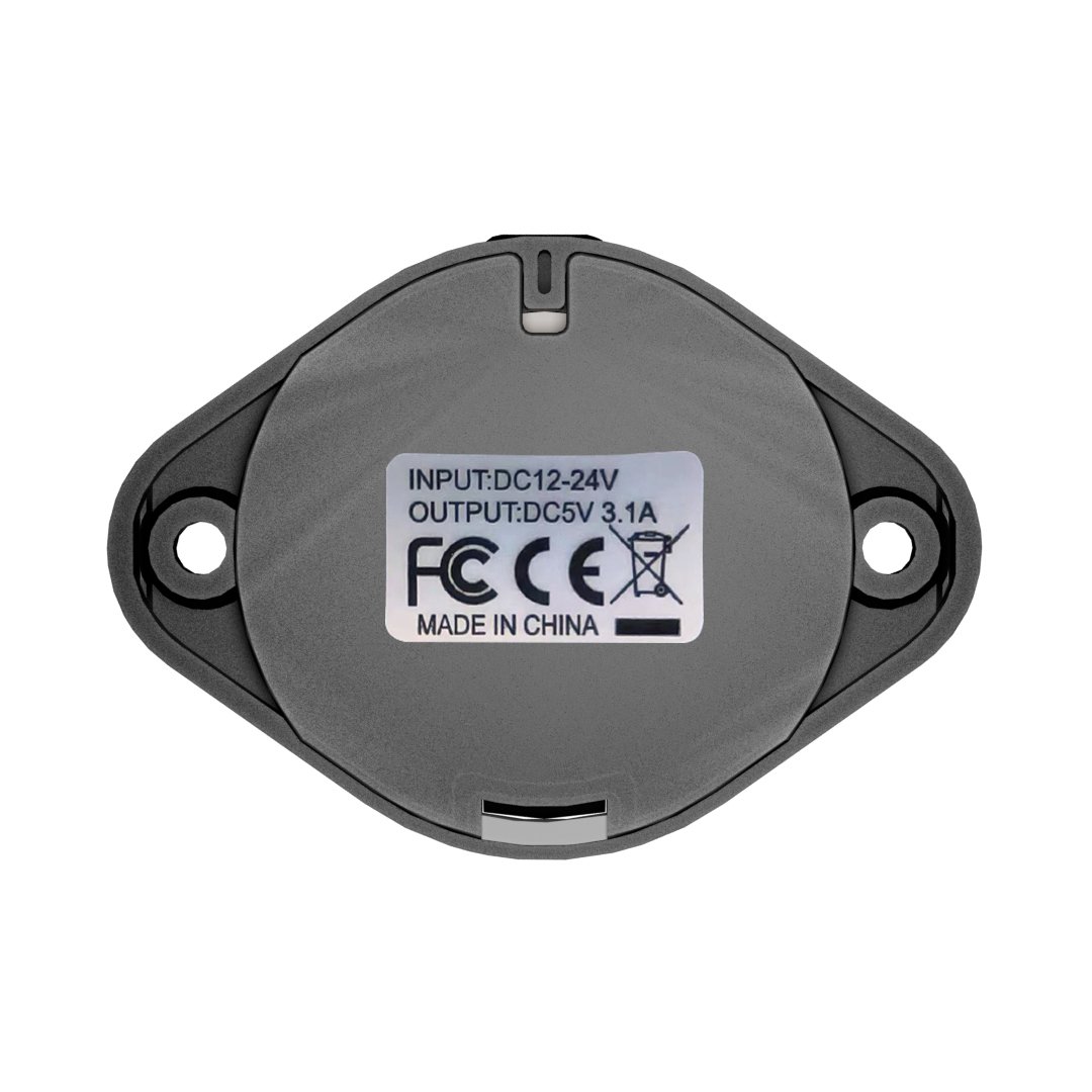 12V 24V Usb Car Charger Socket Adapter 3.1A Dual Port Bus Usb Chargering With Round Led Light