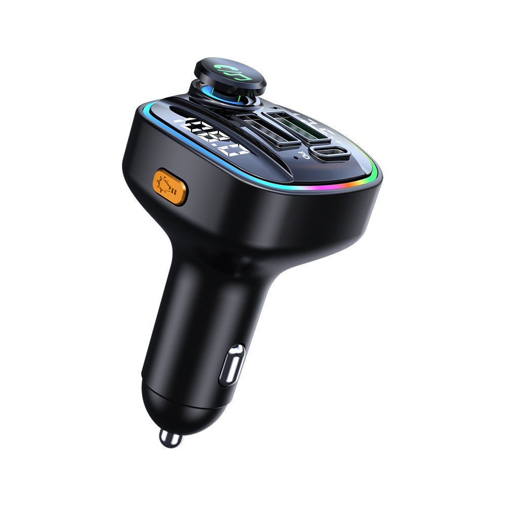 Hands-free QC3.0 Dual USB PD Car Charger Car Radio MP3 Player Wireless V5.0 FM Transmitter With LED Light