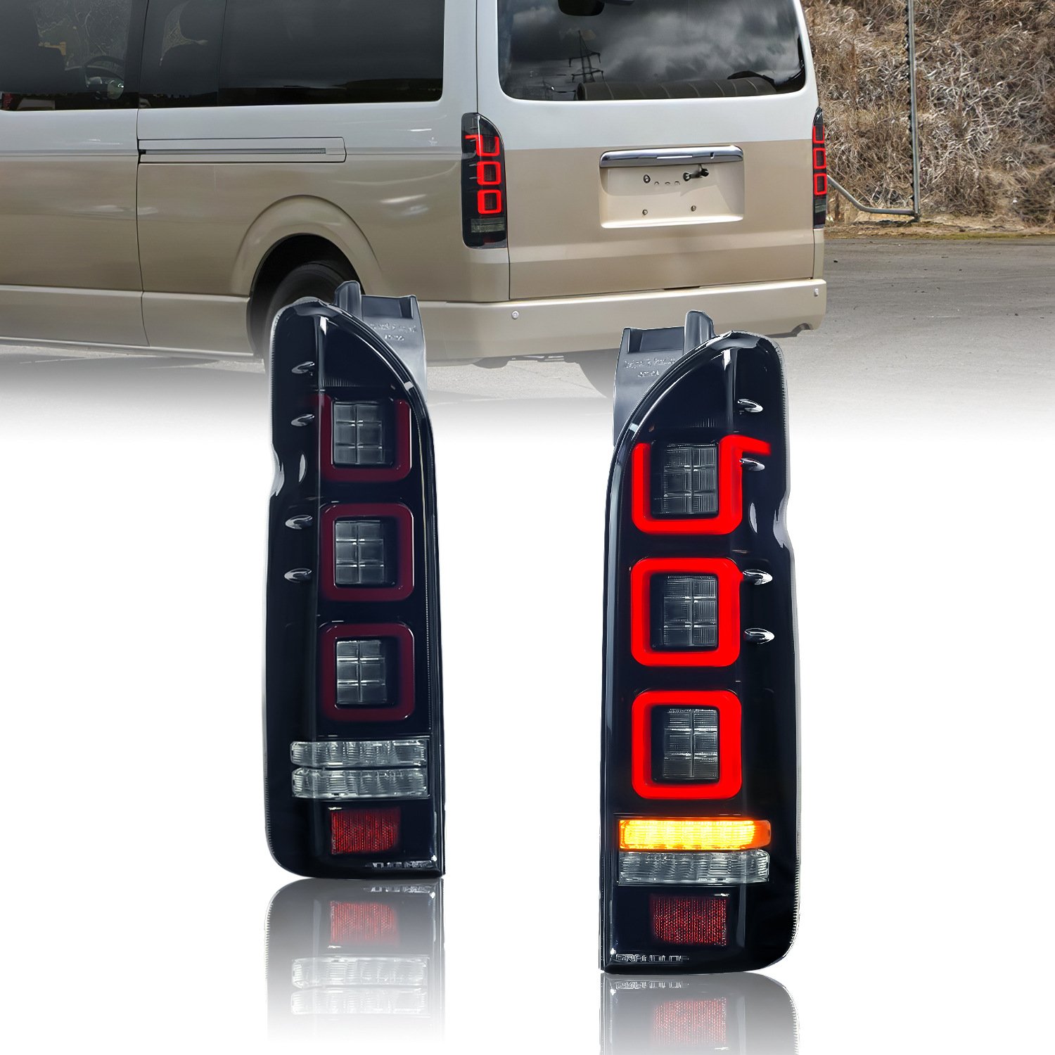 Customized Hiace High Roof 2005-2018 Running LED Rear Tail Lamp Assembly