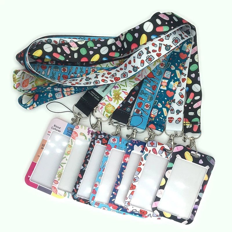 Medical Credit Card ID Holder Badge Lanyard Doctor Nurse for Student Women Travel Bank Bus Business Card Cover Badge