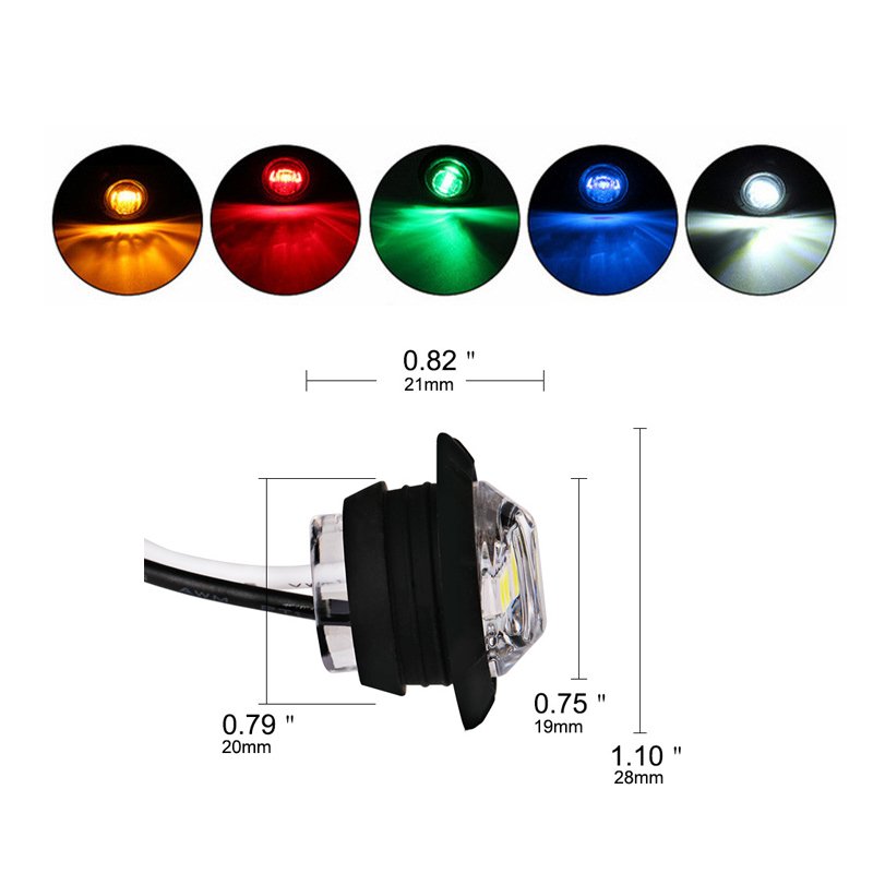 Truck Side Marker Indicator Light Turn Signal Lamp 12V 24V LED Auto Car Bus Lorry Trailer Tail Warning Lamp Brake Lights