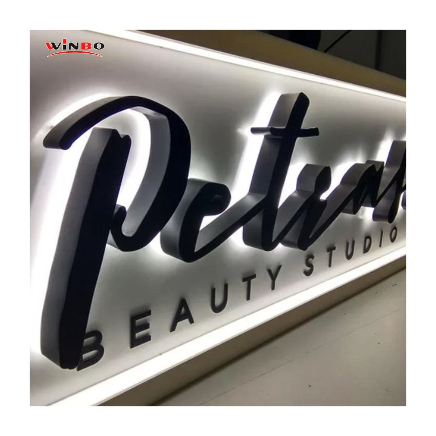 Winbo Custom Outdoor Stainless Steel 3D LED Channel Letters Backlit Sign LED Numbers Neon Light Sign Name Marquee Letters