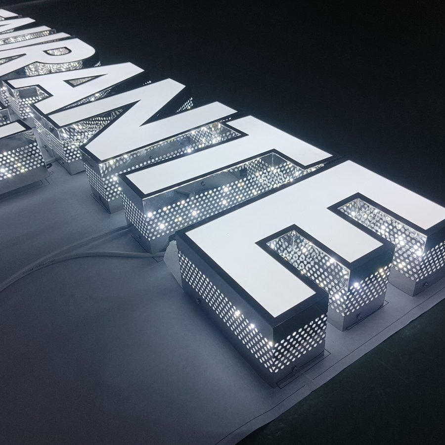 Kexian 3d Acrylic Signs Business Logo Beauty Salon Nail Shop Company Name Sign LED Lighted Channel Letter