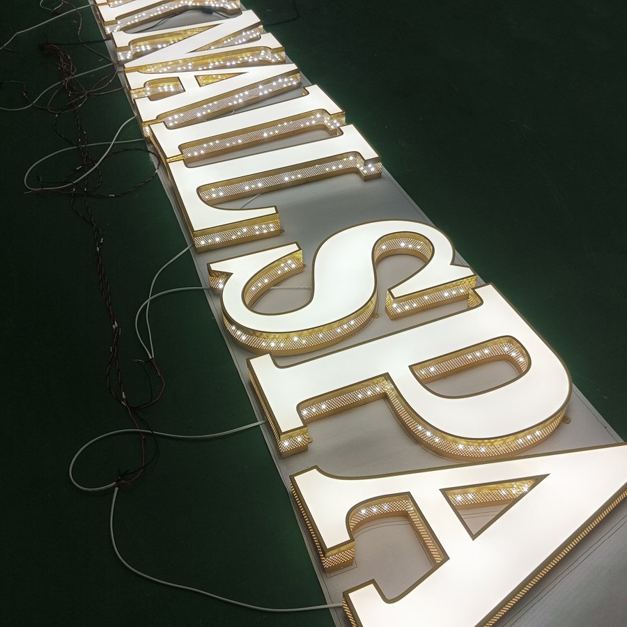 Kexian 3d Acrylic Signs Business Logo Beauty Salon Nail Shop Company Name Sign LED Lighted Channel Letter